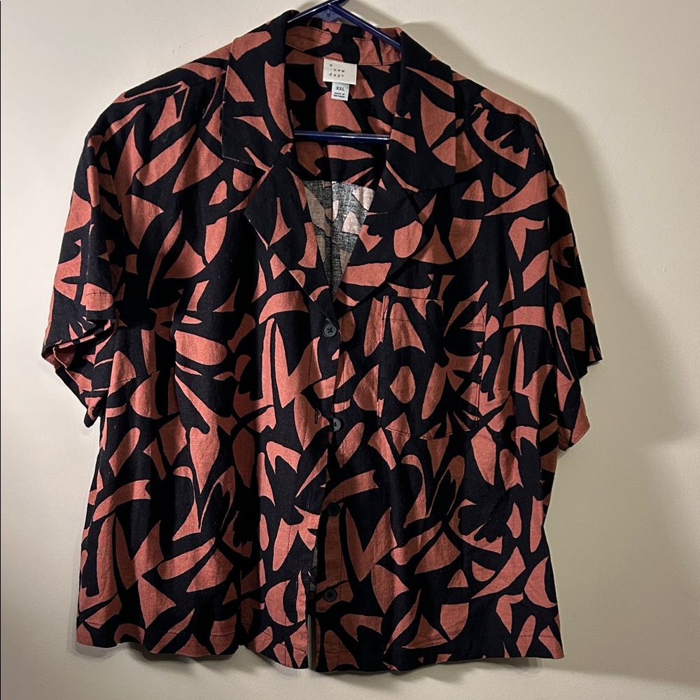 A new day Black and Brown Abstract Shirt